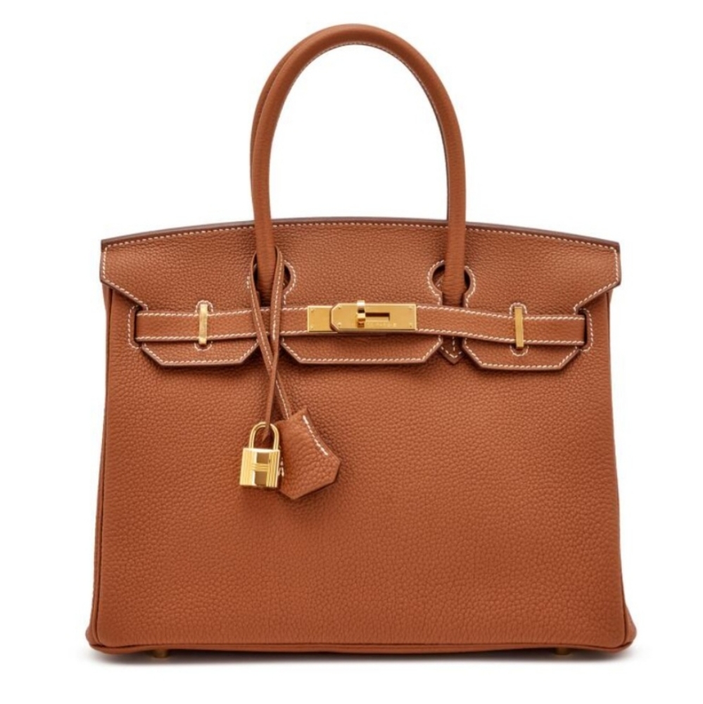 Stunning birkin like LEATHER not designer bag brown 36 w LOG L available msg me